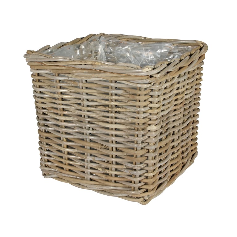 Large Square Woven Basket with Liner - Indoor Storage and Home Decor Solution