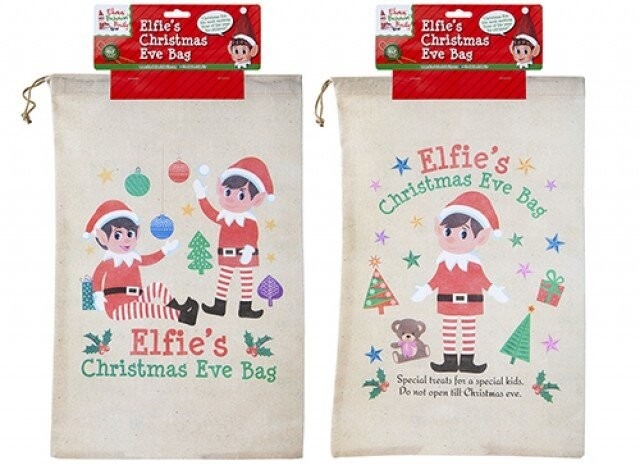 Large Draw-String Elf Christmas Eve Storage Bag - Holiday Gift Bag and Yuletide Organizer