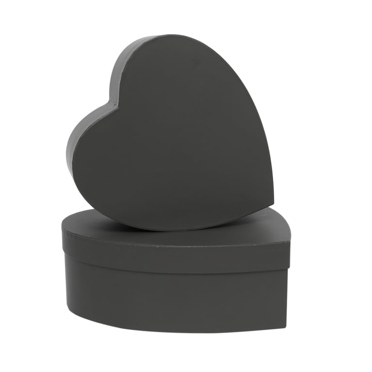 Black Heart Hat Box Set of 2 - Premium Bridal Hat Organizer and Storage Gift Set
