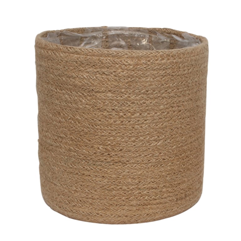 Natural Jute Braided Rope Round Basket with Eco-Friendly Liner - Home Decor Storage Solution