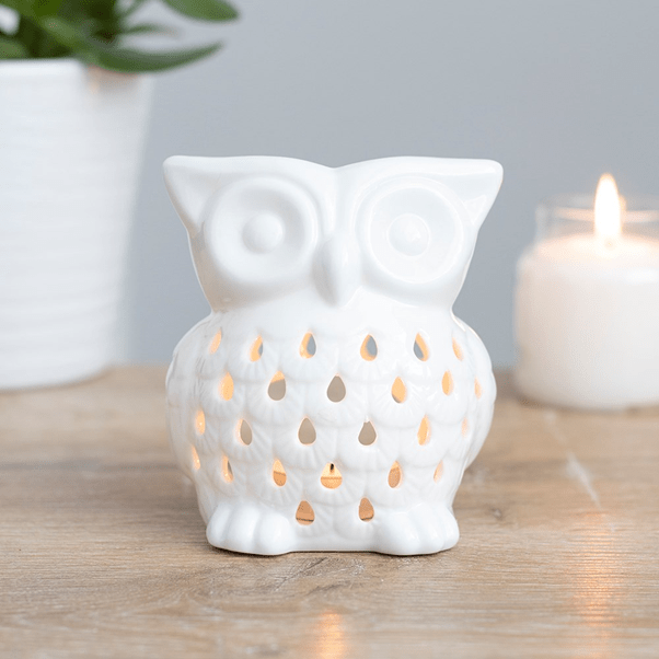 White Owl Oil Burner - Essential Oil Diffuser for Home Fragrance and Aroma Therapy