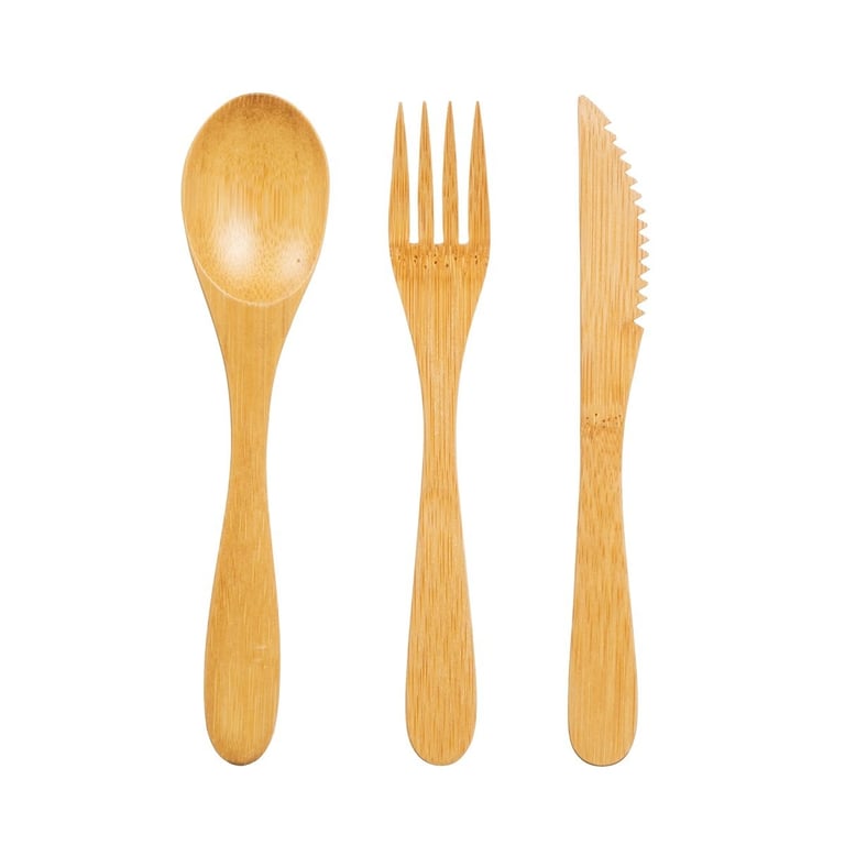 Bamboo Cutlery Set - Eco-Friendly Reusable Utensils Made from Sustainable Bamboo