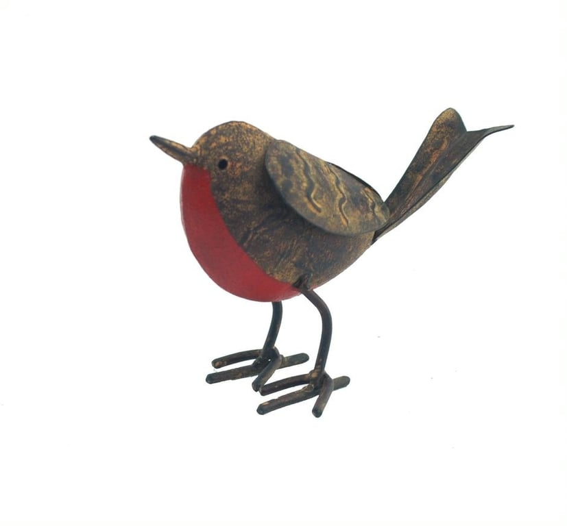 Tin Robin Modern Metal Sculpture Wall Art Home Decor Piece