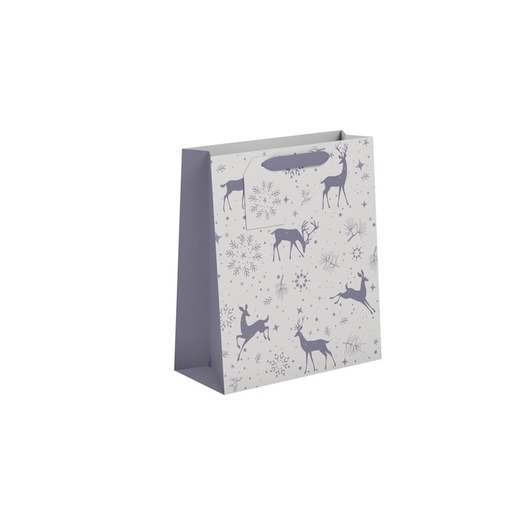 Reindeer Gift Bag - Medium Size Holiday Package with Festive Reindeer Theme