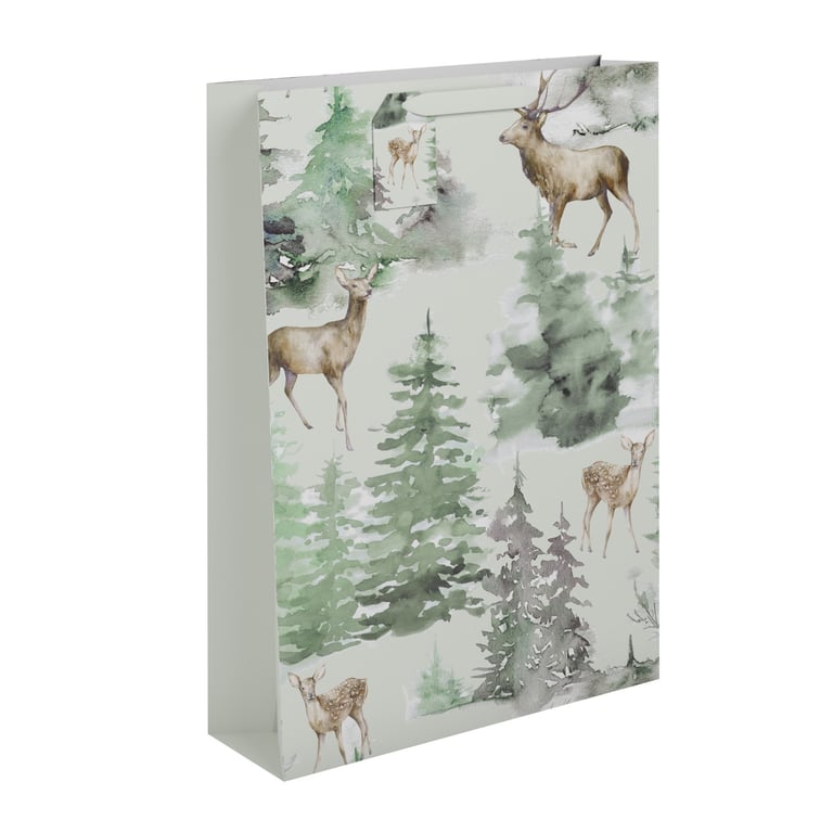 Traditional Reindeer Gift Bag - Extra-Large Capacity Holiday Gift Wrap