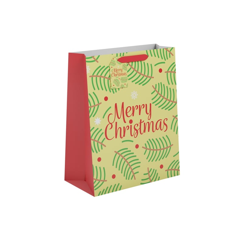 Large Merry Christmas Gift Bag - Festive Holiday Party Gift Wrap Container