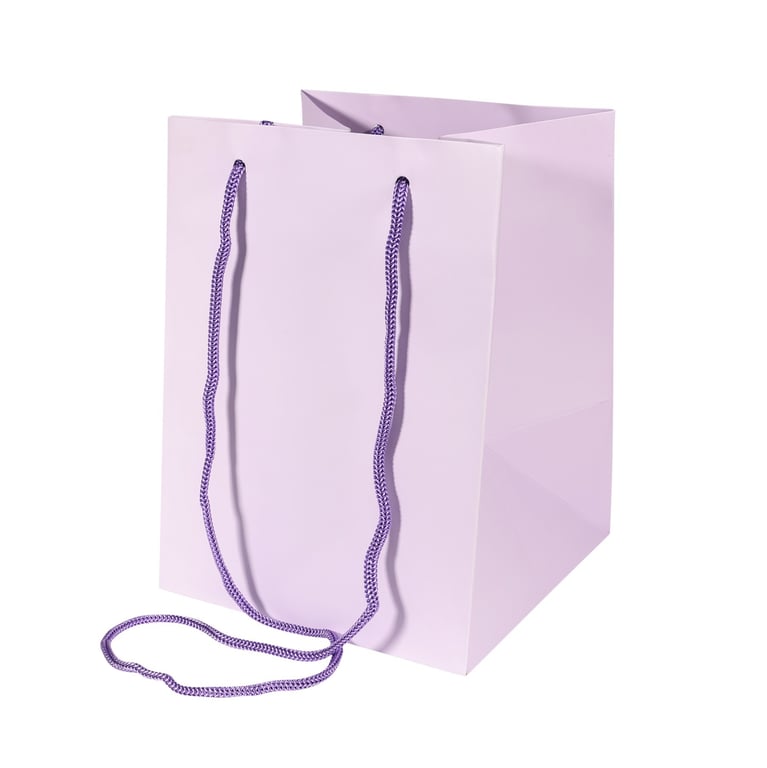 Lilac Hand Tie Bag - 19cm x 25cm Decorative Floral Fashion Handbag for Home and Garden