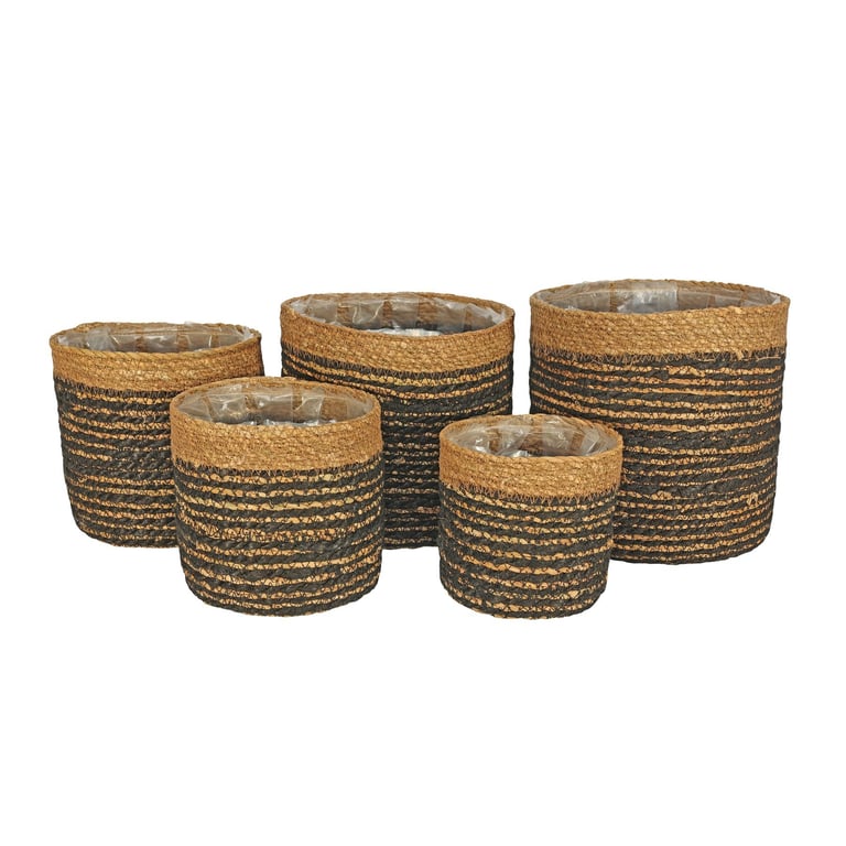 Natural Fiber Hogla & Jute Rope Set with Liner - 5 Pieces Home Decor Woven Ropes