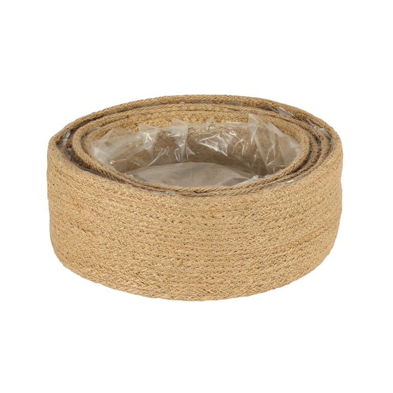 Natural Jute Basket Set with Liner - Eco-Friendly Home Decor Woven Baskets
