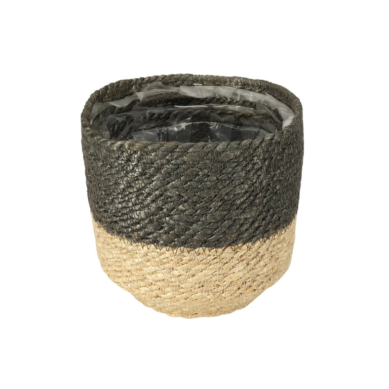 Natural Jute Basket Set with Grey Liner - 3-Piece Home Decor Collection