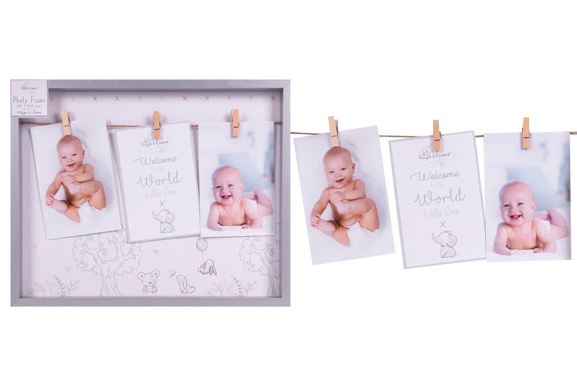 New Baby Peg Photo Frame - Premium Home Decor for Nursery Decoration and Baby Gift Idea