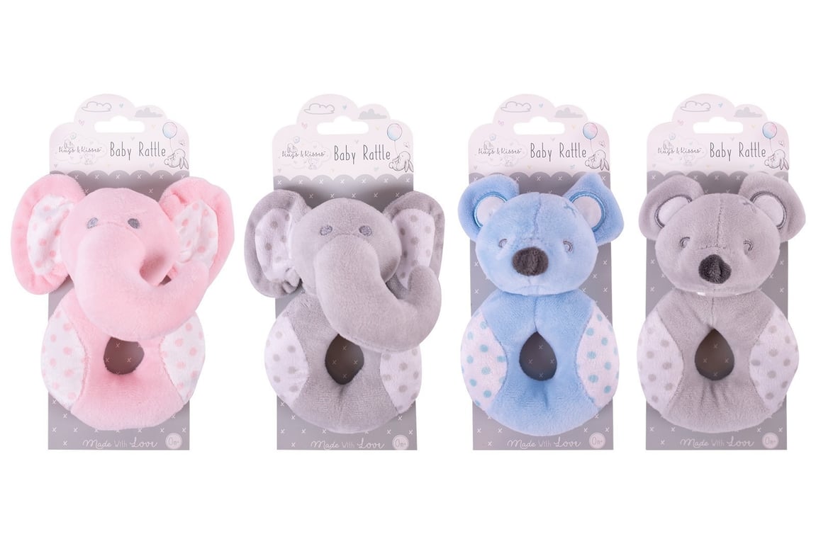 Assorted Plush Rattle Toys for Baby & Toddler Play