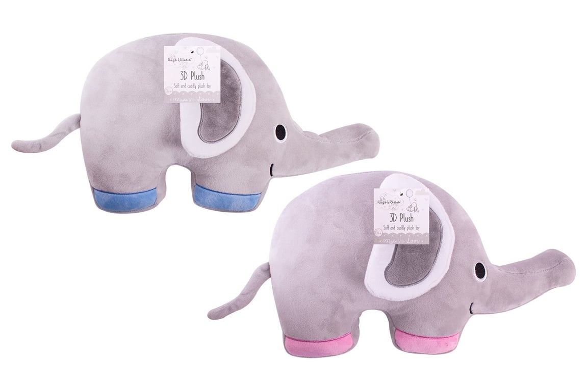 Large 3D Plush Elephant - Soft Stuffed Animal Home Decor Toy for Kids Bedroom Decoration