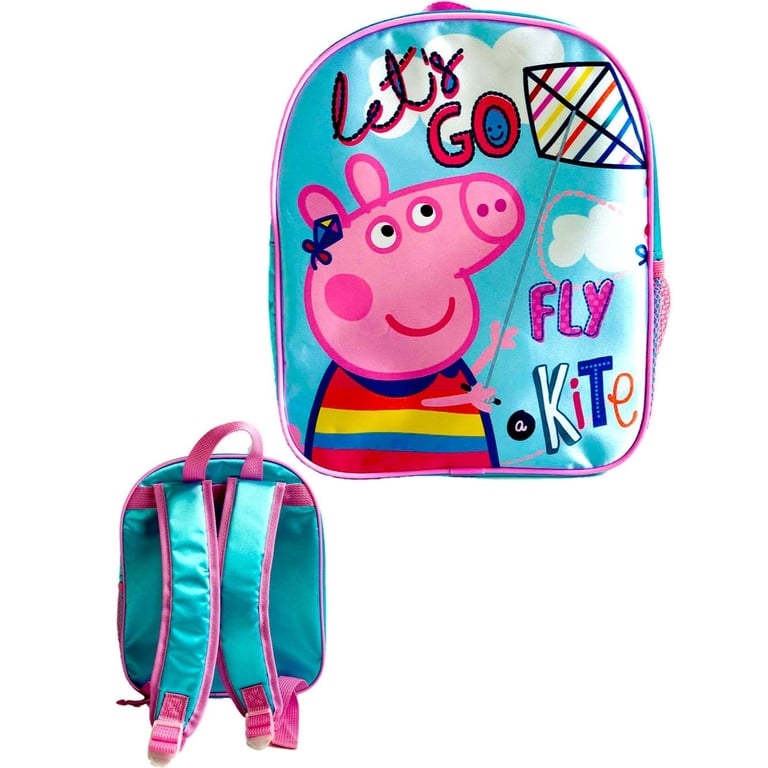 Peppa Pig Lets Go Standard Backpack - Kids School Bag with Tote Style Design and Durable Construction for Children s Travel and Everyday Use