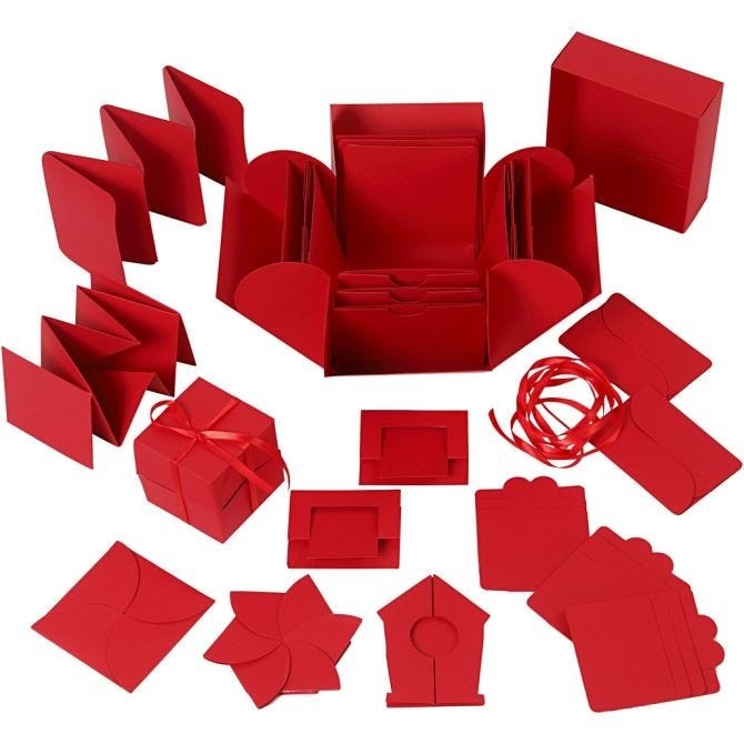 Red Explosion Box - Vibrant Celebration Decor and Party Supply Filler