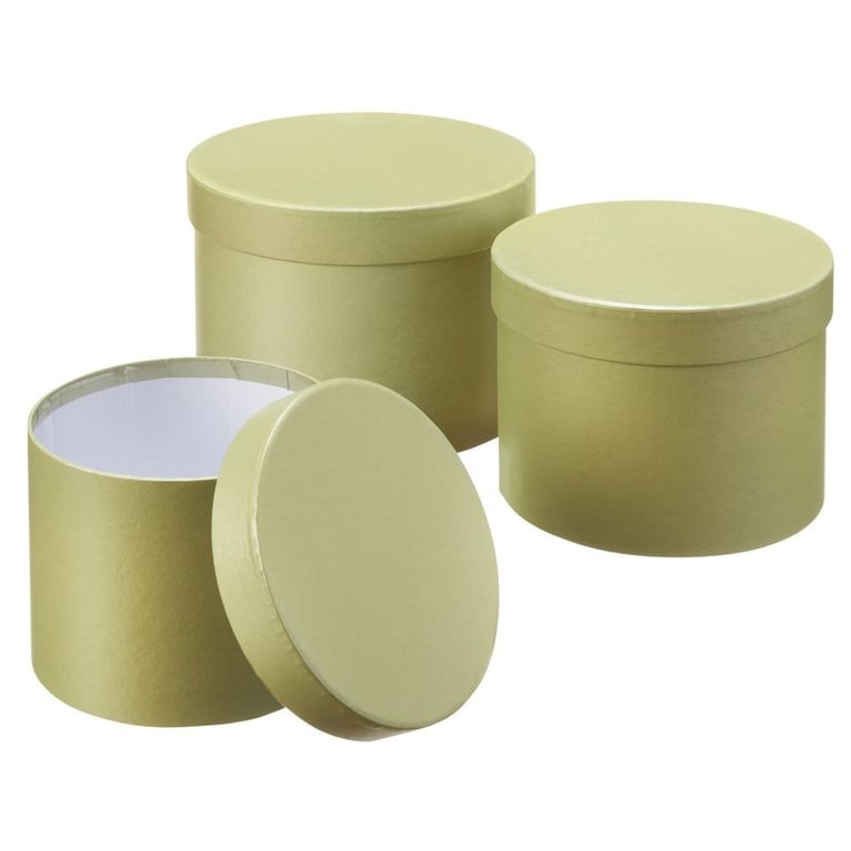 Sage Green Symphony Hat Boxes - Set of 3 Elegant Storage Containers for Fashion Hats and Bridal Headwear Protection