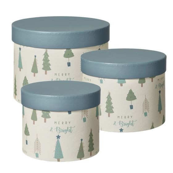 Frosted Pastel Pine Hat Storage Boxes Set of 3 - Vintage Home Decor Preservation Display Stand