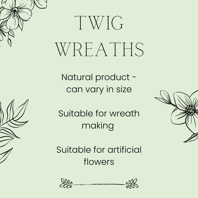 Natural 40cm Willow Wreath - Rustic Home Decor and Garden Decoration