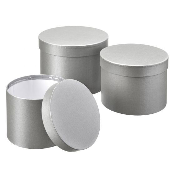Grey Symphony Luxury Hat Storage Boxes (Set of 3)