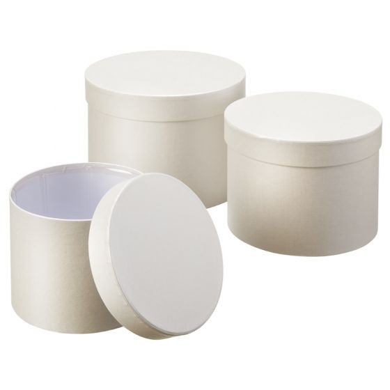 Luxury Cream Symphony Hat Boxes (Set of 3) - Elegant Hat Storage and Display Organizer