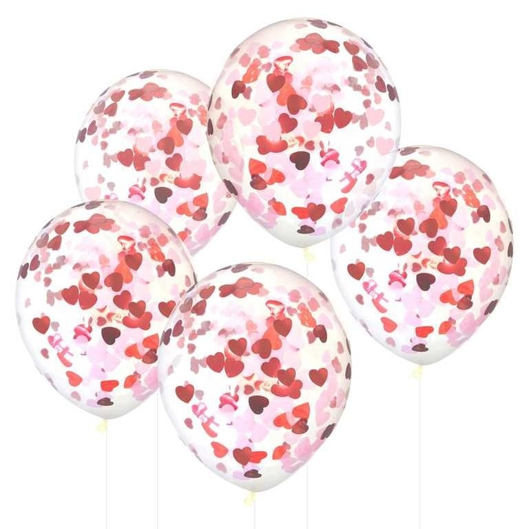 Heart Confetti Balloon - Festive Party Decorations with Confetti Filled Inside