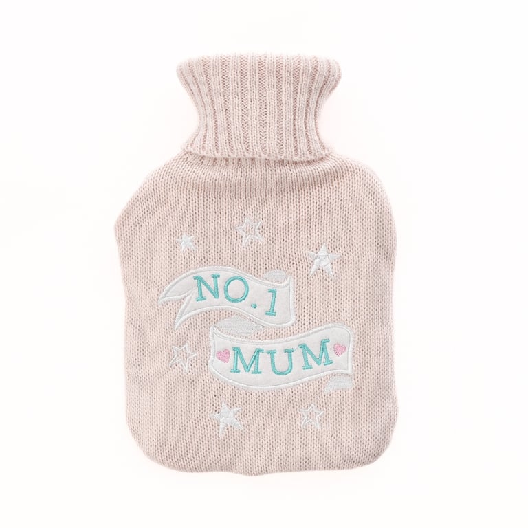 Number 1 Mum Hot Water Bottle - Home Heating Pad for Pregnancy and Back Pain Relief