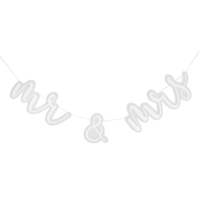 Acrylic Mr & Mrs Bunting - Durable Party and Wedding Decoration Home Decor Accessory