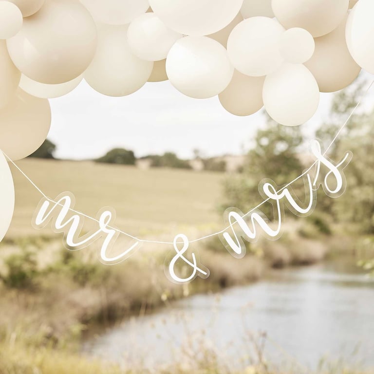 Acrylic Mr & Mrs Bunting - Durable Party and Wedding Decoration Home Decor Accessory