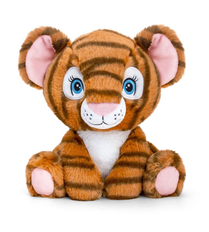 Keeleco Adoptable World Tiger 25cm Soft and Cuddly Wildlife Stuffed Animal Toy for Kids Home Decor Plush