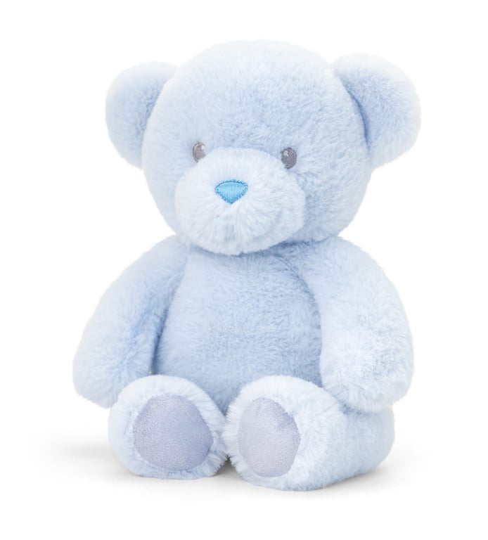 20cm Keeleco Baby Boy Bear Plush Toy - Soft Cuddly Gift for Newborns