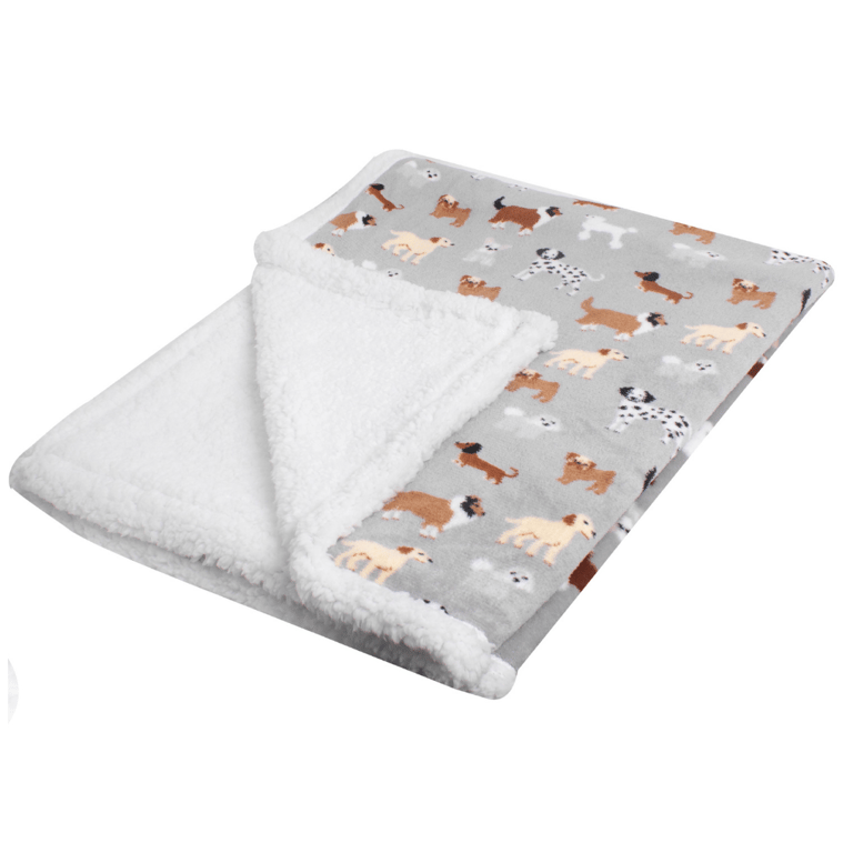 Grey Sherpa Dog Blanket - Cozy Home Decor for Pets (120 x 100cm)