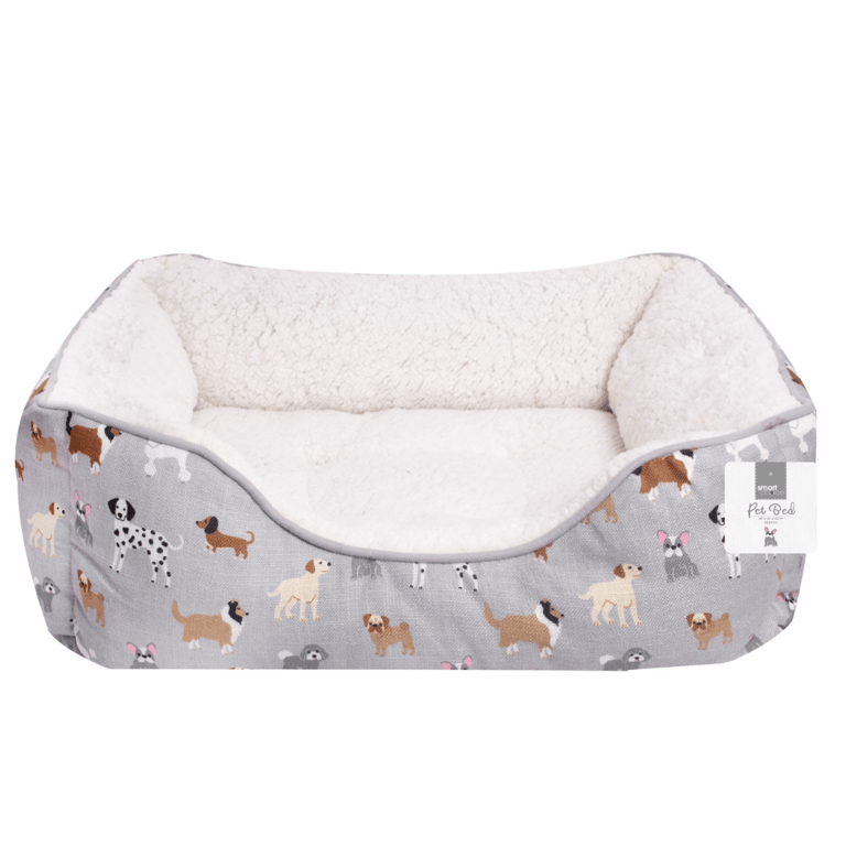 Grey Dog Bed for Medium to Large Dogs - Soft and Comfortable Sleeping Area