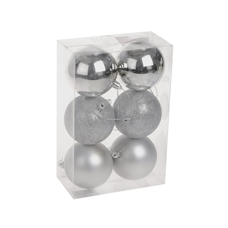 Silver Shatterproof Baubles (8cm) - Durable Glass Ornaments for Home Decor and Christmas Decorations