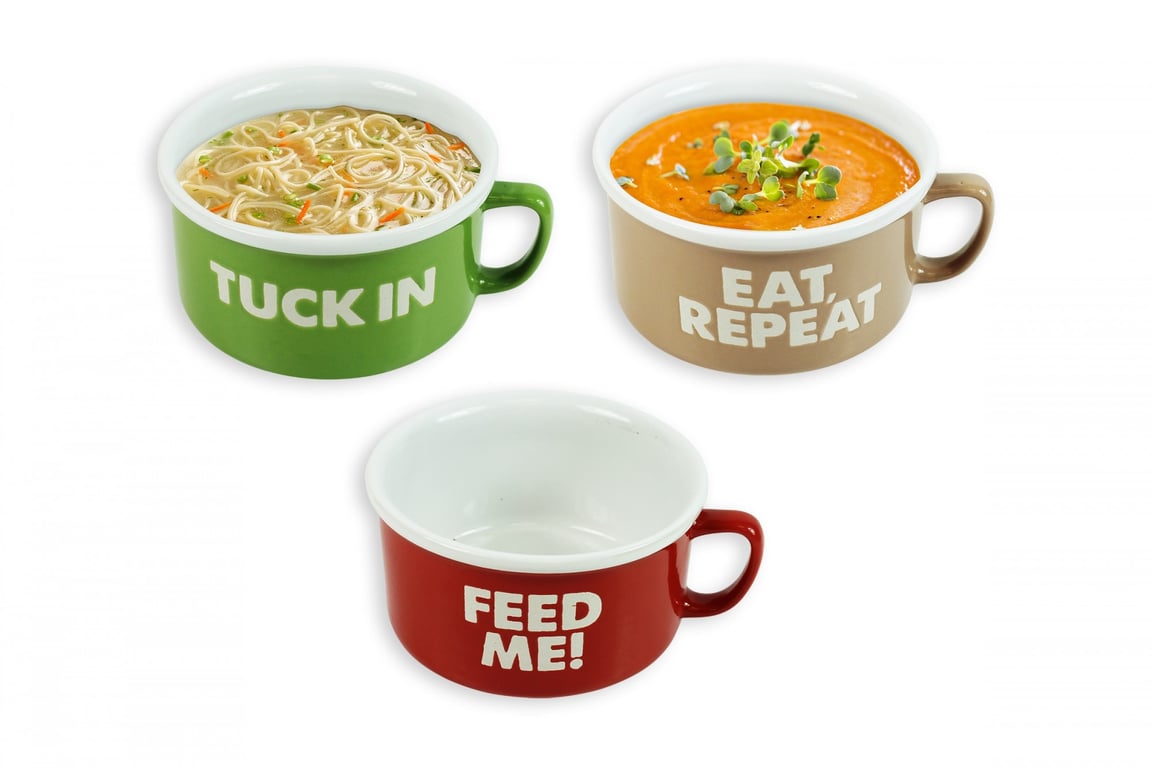 Ceramic Soup Bowl with Handles - Durable Home Kitchenware Dinnerware Set