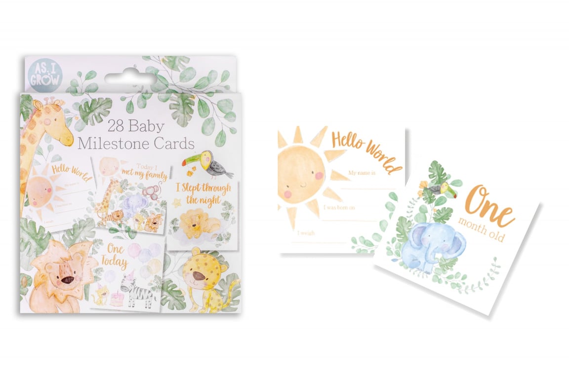 Baby Milestone Moment Cards - 28 Keepsake Photo Cards for Recording Childhood Memories