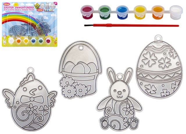 Easter Suncatcher Set - DIY Home Decor Kit of 4 Spring Crafts