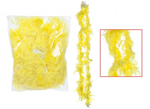 Yellow Feather Boa - Elegant 1.5m Boho Fashion Accessory for Home Decor or Party Use