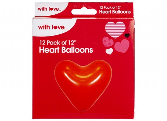 12 Pack Love Heart Balloons - Party Decorations for Valentine s Day and Events