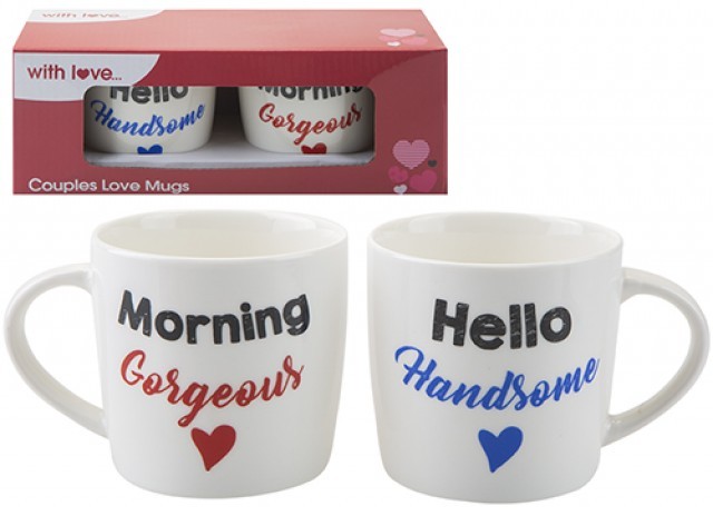 Ceramic Couples Mug Set - Matching Home Decor Gift Idea