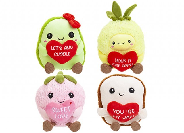 Food Plush with Love Heart Message - 25cm Soft Home Decor Gift for Her
