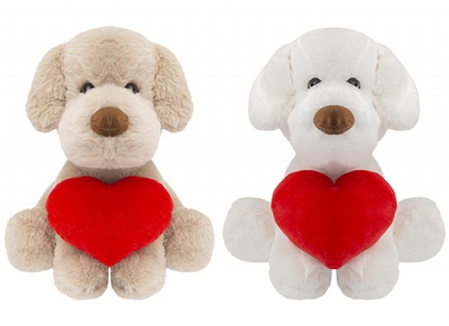 26cm Assorted Puppy with Love Heart Plush Toy - Perfect Pet Lover Gift Decoration