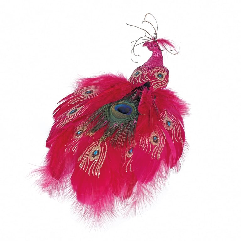Hot Pink 30cm Peacock Wall Art Decal for Home Decor