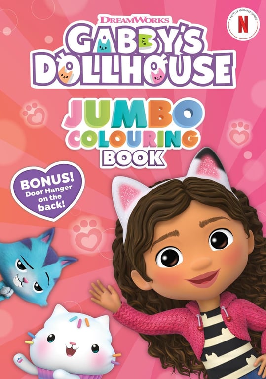Gabbys Dollhouse Jumbo Colouring Book - Large Pages for Kids Creative Coloring and Home Activity Fun
