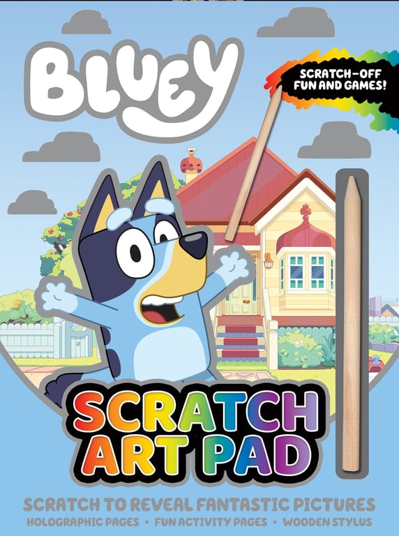 Bluey Scratch Art Pad - Kids Creative Drawing Activity Home Decor Supplies
