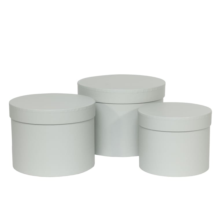 Grey Hat Box - Large Storage Organizer Set of 3 Hats Holder