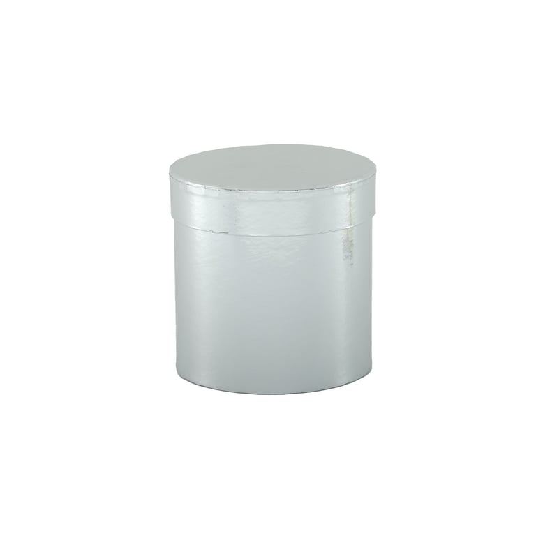Luxury Metallic Silver Hat Box - 14x13 cm Storage and Display Case
