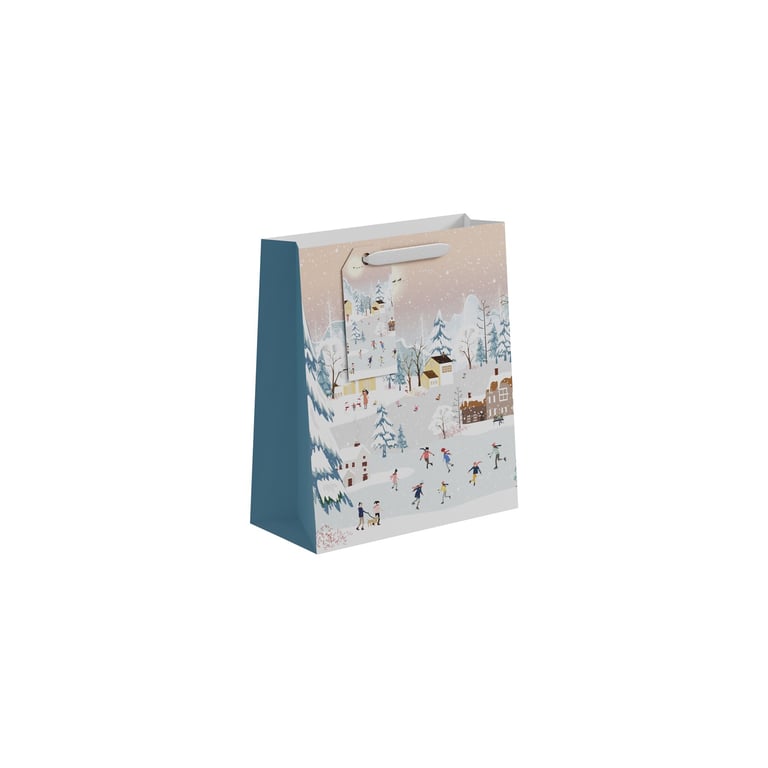 Medium Skating Scene Gift Bag - Perfect Holiday or Sports Event Present