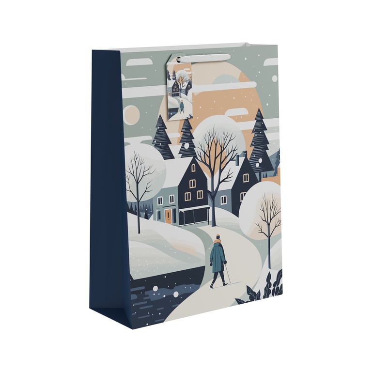 Extra Large Snow Walk Gift Bag for Outdoor Winter Occasions