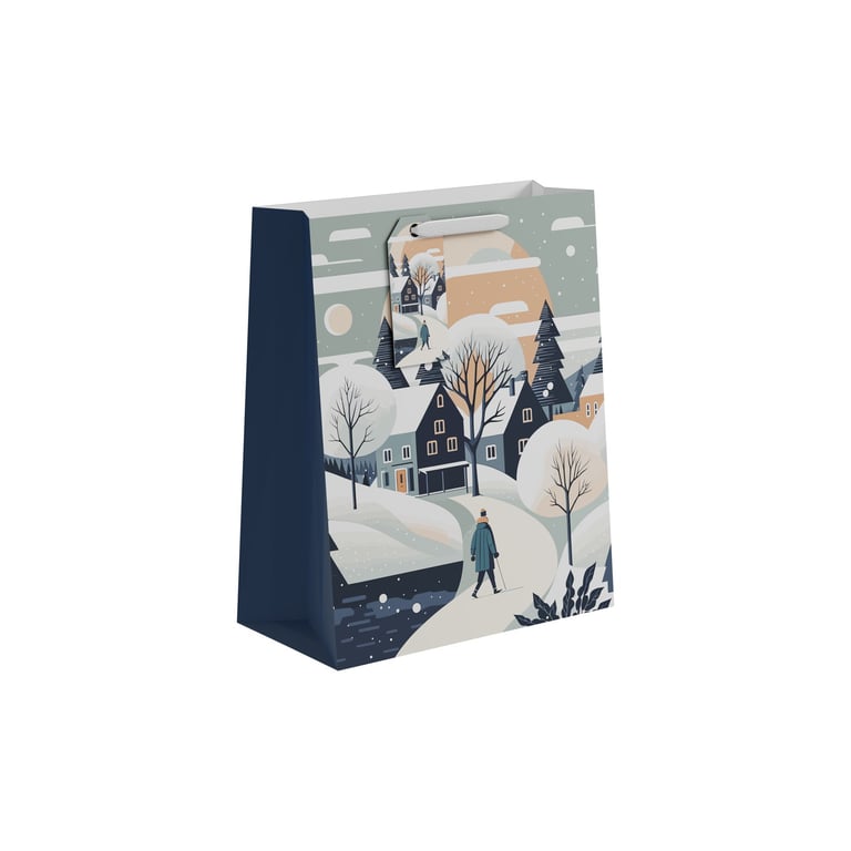 Large Snowy Walk Gift Bag - Winter Outdoor Gift Solution with Ample Capacity