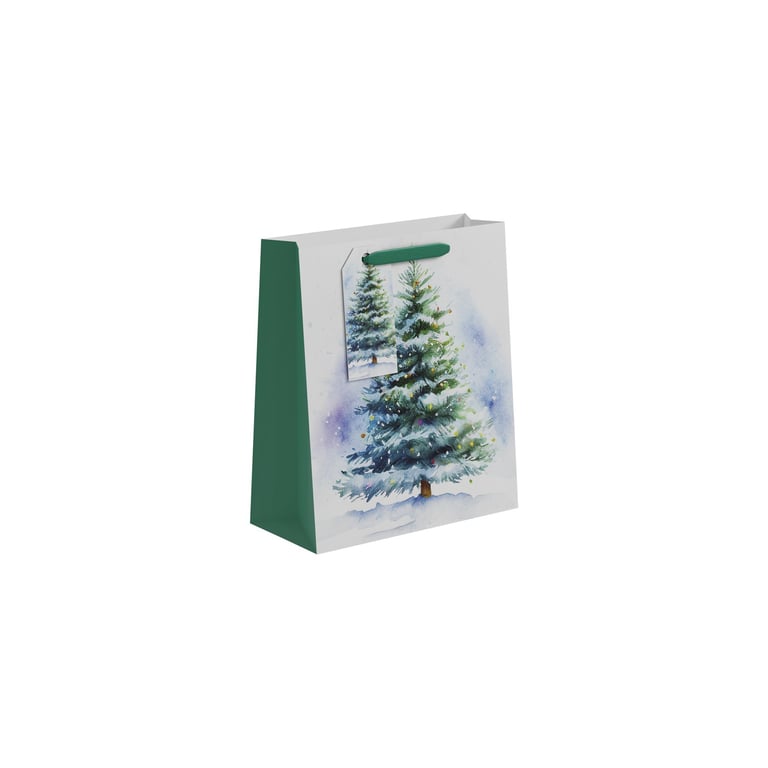 Christmas Tree Gift Bag - Medium Size Holiday Gift Packaging with Festive Design
